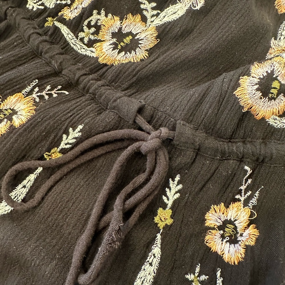 Free People Embroidered black Gauze Dress - Picture 8 of 9